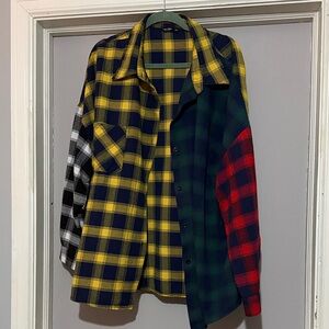 SHEIN Multicolor Plaid Button-Up Shirt